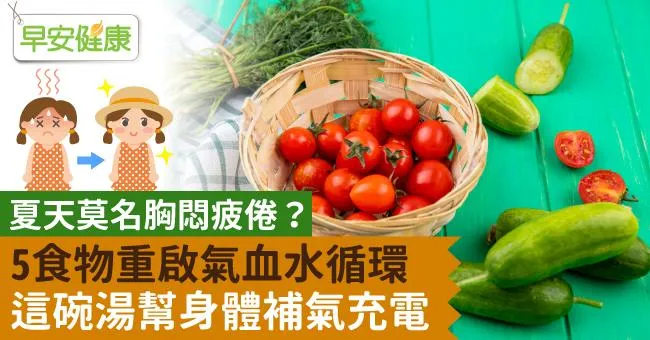 夏天莫名胸悶疲倦？5食物重啟氣血水循環，這碗湯幫身體補氣充電