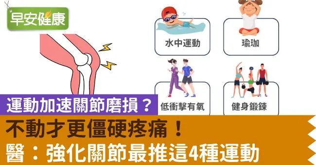 運動加速關節磨損？不動才更僵硬疼痛！醫：強化關節最推這4種運動