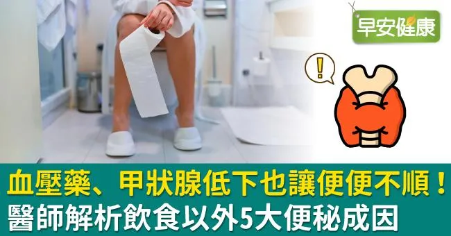 血壓藥、甲狀腺低下也讓便便不順！醫師解析飲食以外5大便秘成因