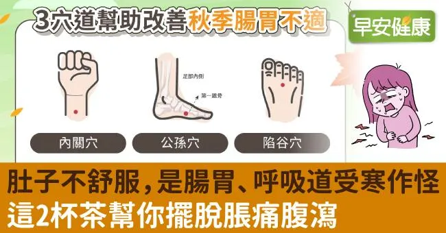 肚子不舒服，是腸胃、呼吸道受寒作怪！這2杯茶幫你擺脫脹痛腹瀉