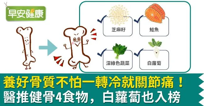 養好骨質不怕一轉冷就關節痛！醫推健骨4食物，白蘿蔔也入榜