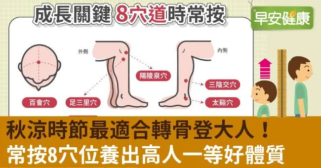 秋涼時節最適合轉骨登大人！常按8穴位養出高人一等好體質