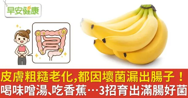 皮膚粗糙老化，都因壞菌漏出腸子！喝味噌湯、吃香蕉…3招育出滿腸好菌