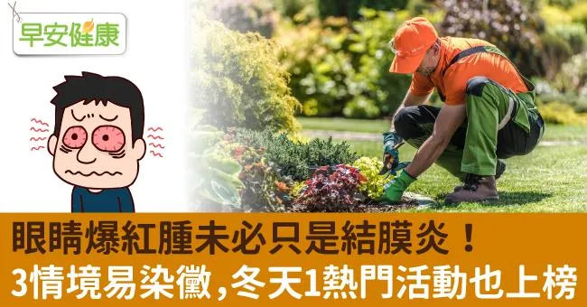 眼睛爆紅腫未必只是結膜炎！3情境易染黴，冬天1熱門活動也上榜