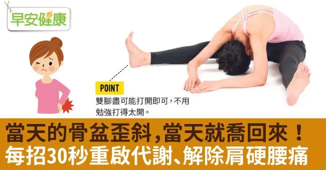 當天的骨盆歪斜，當天就喬回來！每招30秒重啟代謝、解除肩硬腰痛