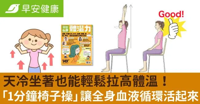天冷坐著也能輕鬆拉高體溫！「1分鐘椅子操」讓全身血液循環活起來