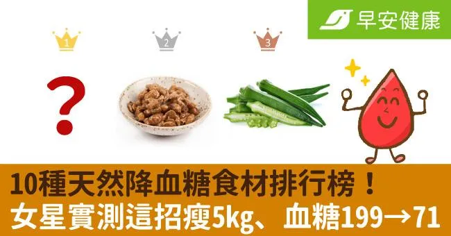 10種天然降血糖食材排行榜！女星實測這招瘦5kg、血糖199→71