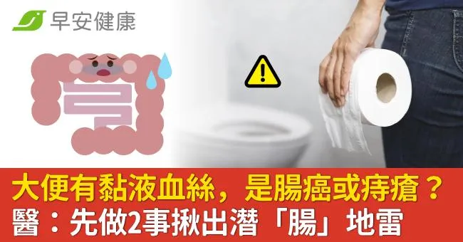 大便有黏液血絲，是腸癌或痔瘡？醫：先做2事揪出潛「腸」地雷