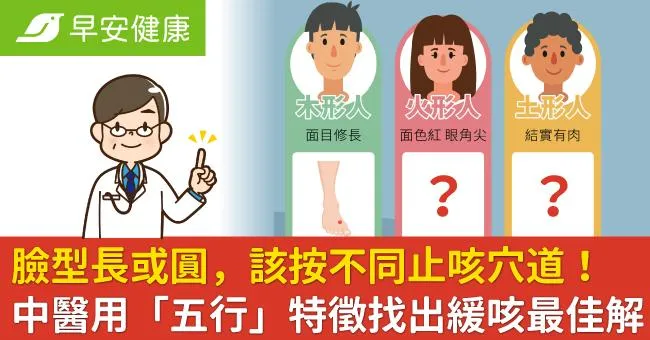 臉型長或圓，該按不同止咳穴道！中醫用「五行」特徵找出緩咳最佳解