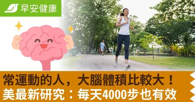 常運動的人，大腦體積比較大！美最新研究：每天4000步也有效