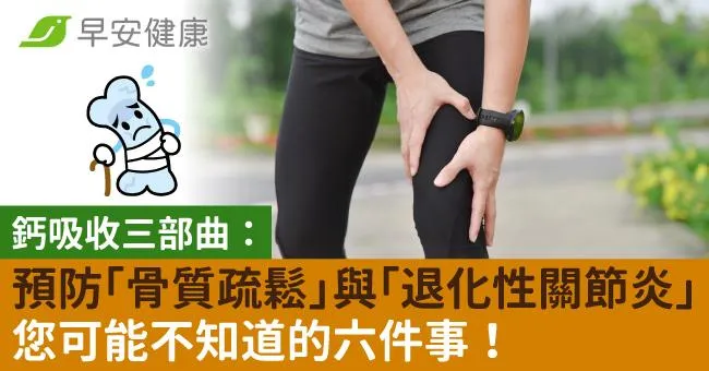 鈣吸收三部曲：預防「骨質疏鬆」與「退化性關節炎」 您可能不知道的六件事！