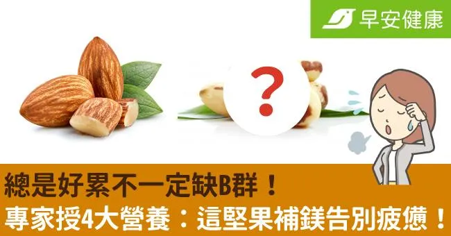 總是好累不一定缺B群！專家授4大營養補充：這堅果補鎂幫你告別疲憊！