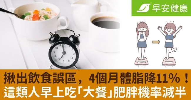 揪出飲食誤區，4個月體脂降11％！這類人早上吃「大餐」肥胖機率減半