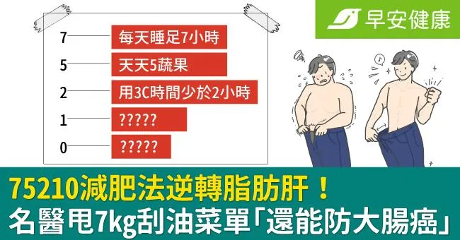 75210減肥法逆轉脂肪肝！名醫甩7kg刮油菜單「還能防大腸癌」