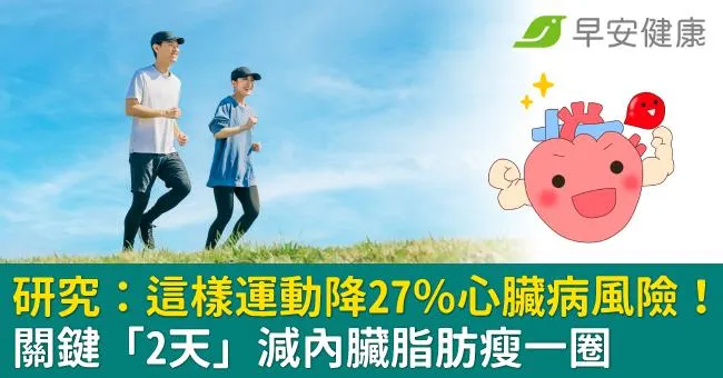 研究：這樣運動降27％心臟病風險！關鍵「2天」減內臟脂肪瘦一圈
