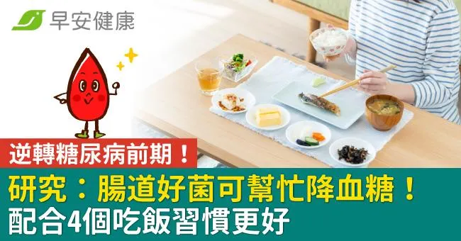 逆轉糖尿病前期！研究：腸道好菌可幫忙降血糖！配合4個吃飯習慣更好