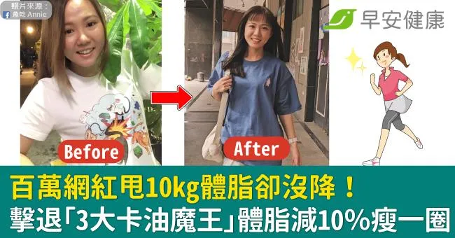 百萬網紅甩10kg體脂卻沒降！擊退「3大卡油魔王」體脂減10％瘦一圈