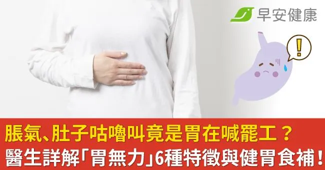 脹氣、肚子咕嚕叫竟是胃在喊罷工？醫生詳解「胃無力」6種特徵與健胃食補！
