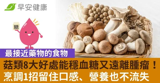 最接近藥物的食物：菇類8大好處能穩血糖又遠離腫瘤！烹調1招留住口感、營養也不流失