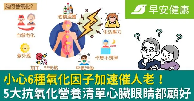 小心6種氧化因子加速催人老！5大抗氧化營養清單心臟眼睛都顧好