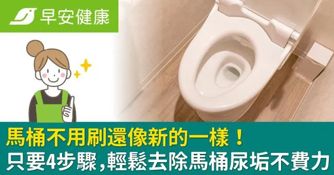 馬桶不用刷還像新的一樣！只要4步驟，輕鬆去除馬桶尿垢不費力