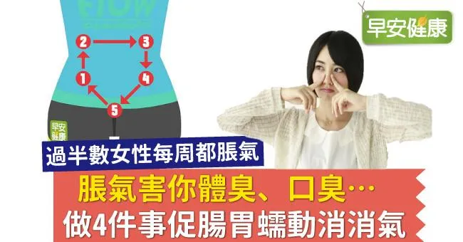 脹氣害你體臭、口臭…做4件事促腸胃蠕動消消氣