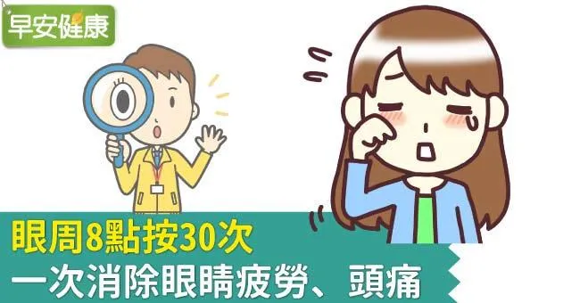 眼睛疲勞、頭痛怎麼辦？按摩眼周8穴道一次消除