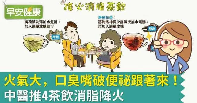 火氣大，口臭嘴破便祕跟著來！中醫推4茶飲消脂降火