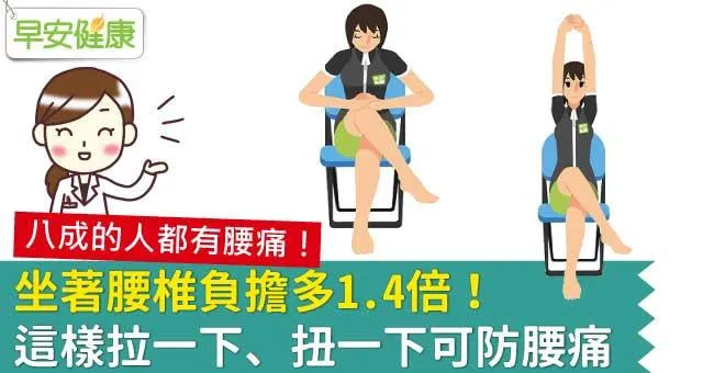坐著腰椎負擔多1.4倍！這樣拉一下、扭一下可防腰痛