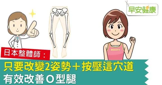 只要改變2姿勢＋按壓這穴道，有效改善O型腿