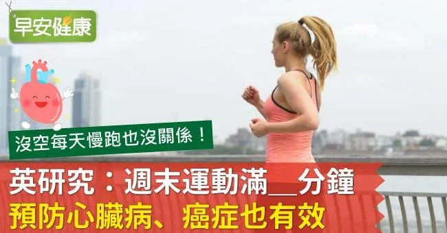 英研究：週末運動滿＿分鐘，預防心臟病、癌症也有效