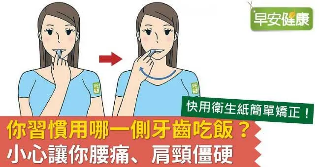 你習慣用哪一側牙齒吃飯？小心讓你腰痛、肩頸僵硬