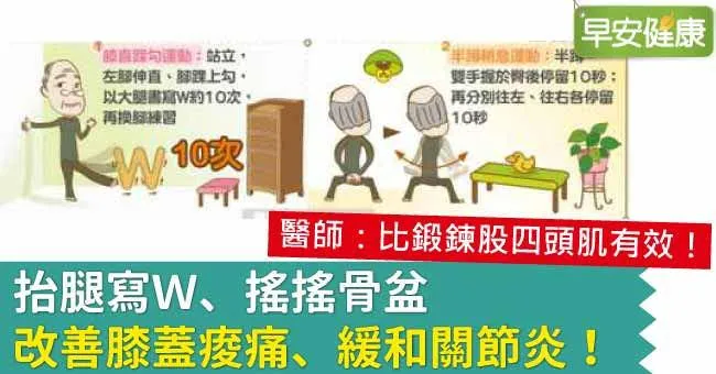抬腿寫Ｗ、搖搖骨盆，改善膝蓋痠痛、緩和關節炎！