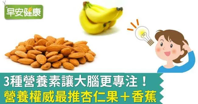 3種營養素讓大腦更專注！營養權威最推杏仁果＋香蕉