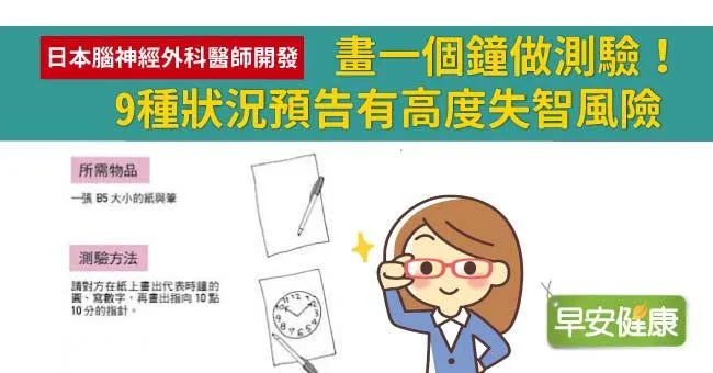 畫一個鐘做測驗！9種狀況預告有高度失智風險