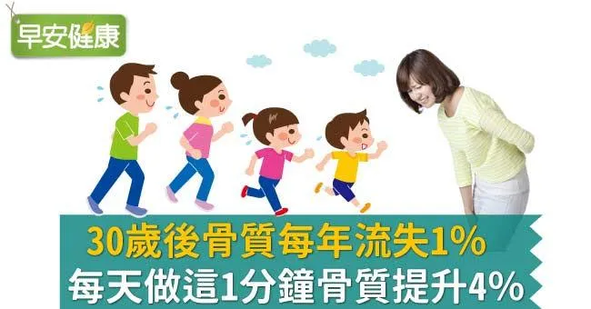 30歲後骨質每年流失1％，每天做這1分鐘骨質提升4％