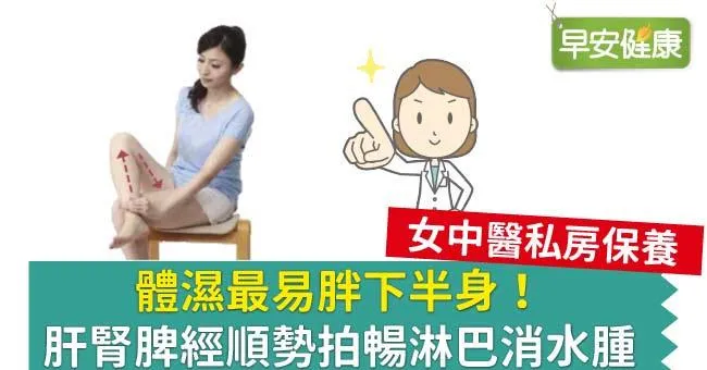 體濕最易胖下半身！肝腎脾經順勢拍暢淋巴消水腫