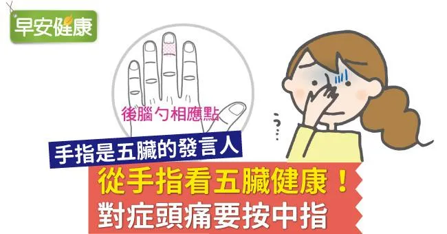 從手指看五臟健康！對症頭痛要按中指