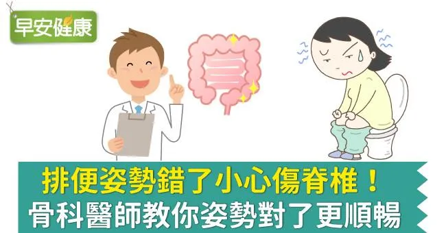 排便姿勢錯了小心傷脊椎！骨科醫師教你姿勢對了更順暢