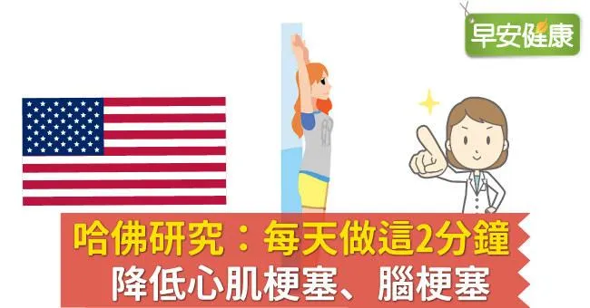 哈佛研究：每天做這2分鐘，降低心肌梗塞、腦梗塞
