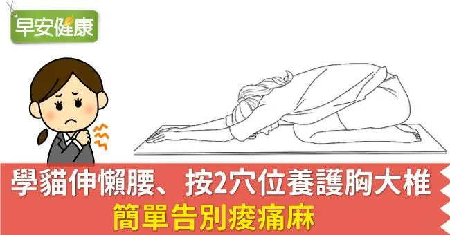學貓伸懶腰、按2穴位養護胸大椎，簡單告別痠痛麻