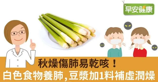 秋燥傷肺易乾咳！白色食物養肺，豆漿加1料補虛潤燥