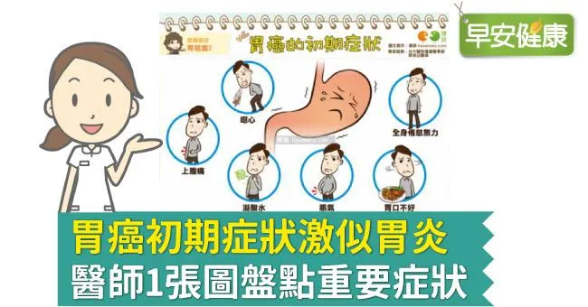 胃癌初期症狀與胃炎很像！醫師1圖盤點胃癌前兆症狀