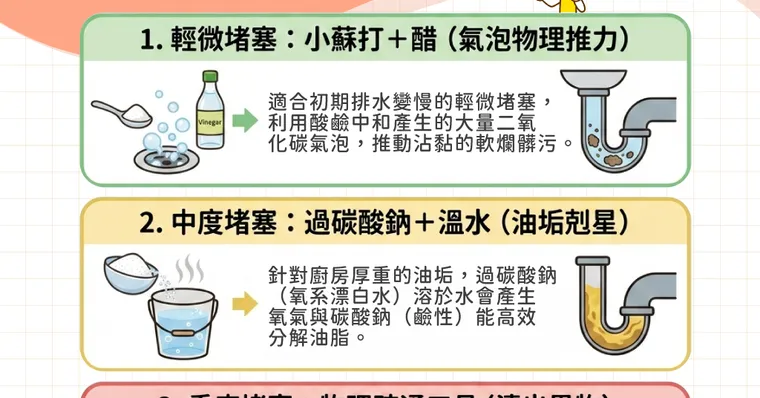 洗手台、廚房排水孔堵塞怎麼辦？快速通水管3大妙招，免請水電工