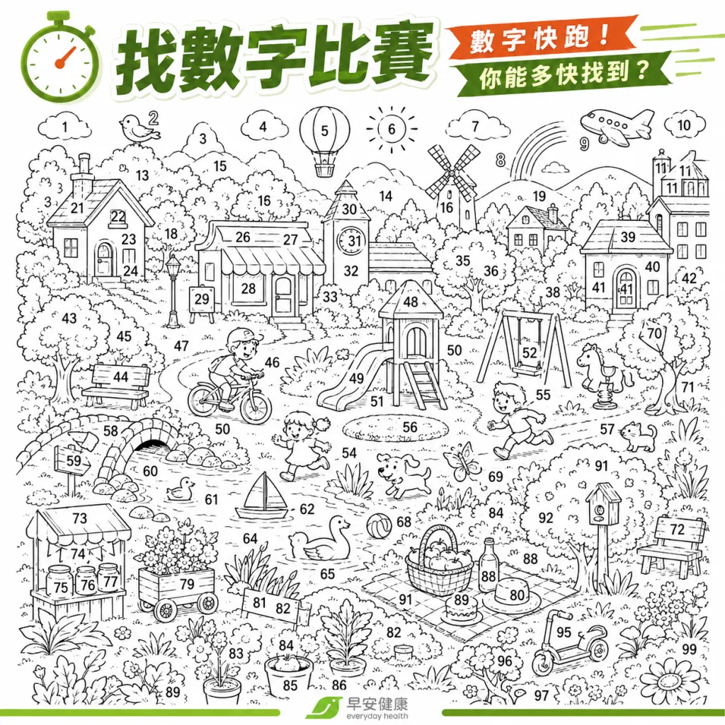 早安健康_數字快跑，找數字比賽