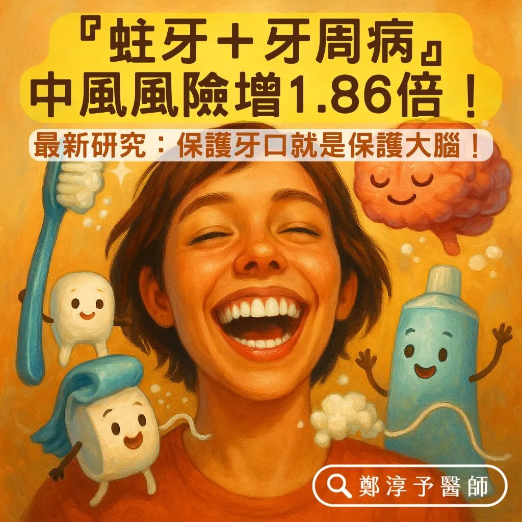 鄭淳予醫師_蛀牙+牙周病中風風險增加1.86倍