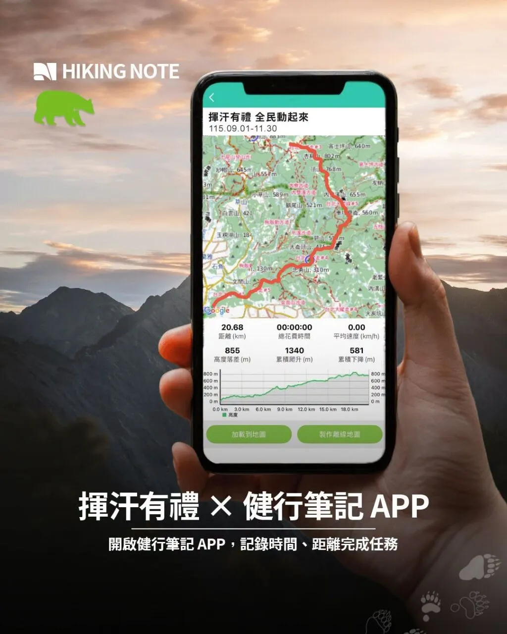 H2U 「健行筆記 APP」亦同步應援運動部推出的「揮汗有禮」全民運動獎勵機制，可以獲得對應的激勵回饋。