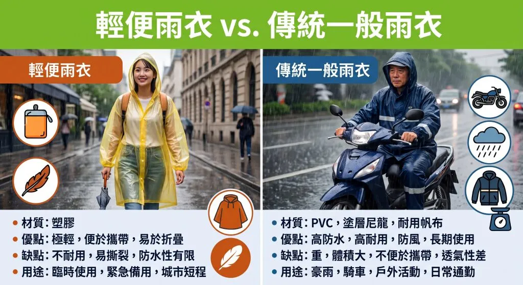 早安_輕便雨衣vs傳統一般雨衣