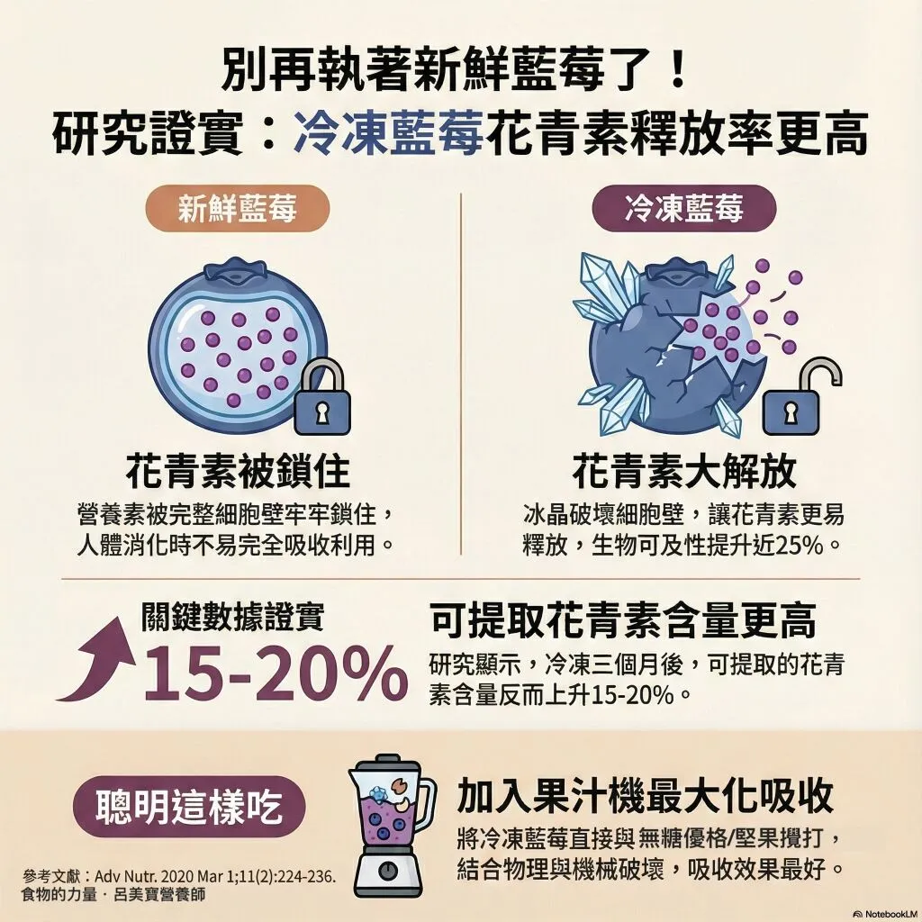 呂美寶營養師＿研究證實冷凍藍莓花青素釋放率更高