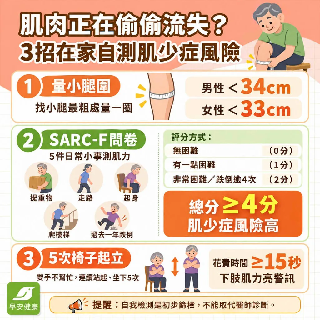 肌少症就醫警訊與居家評估法